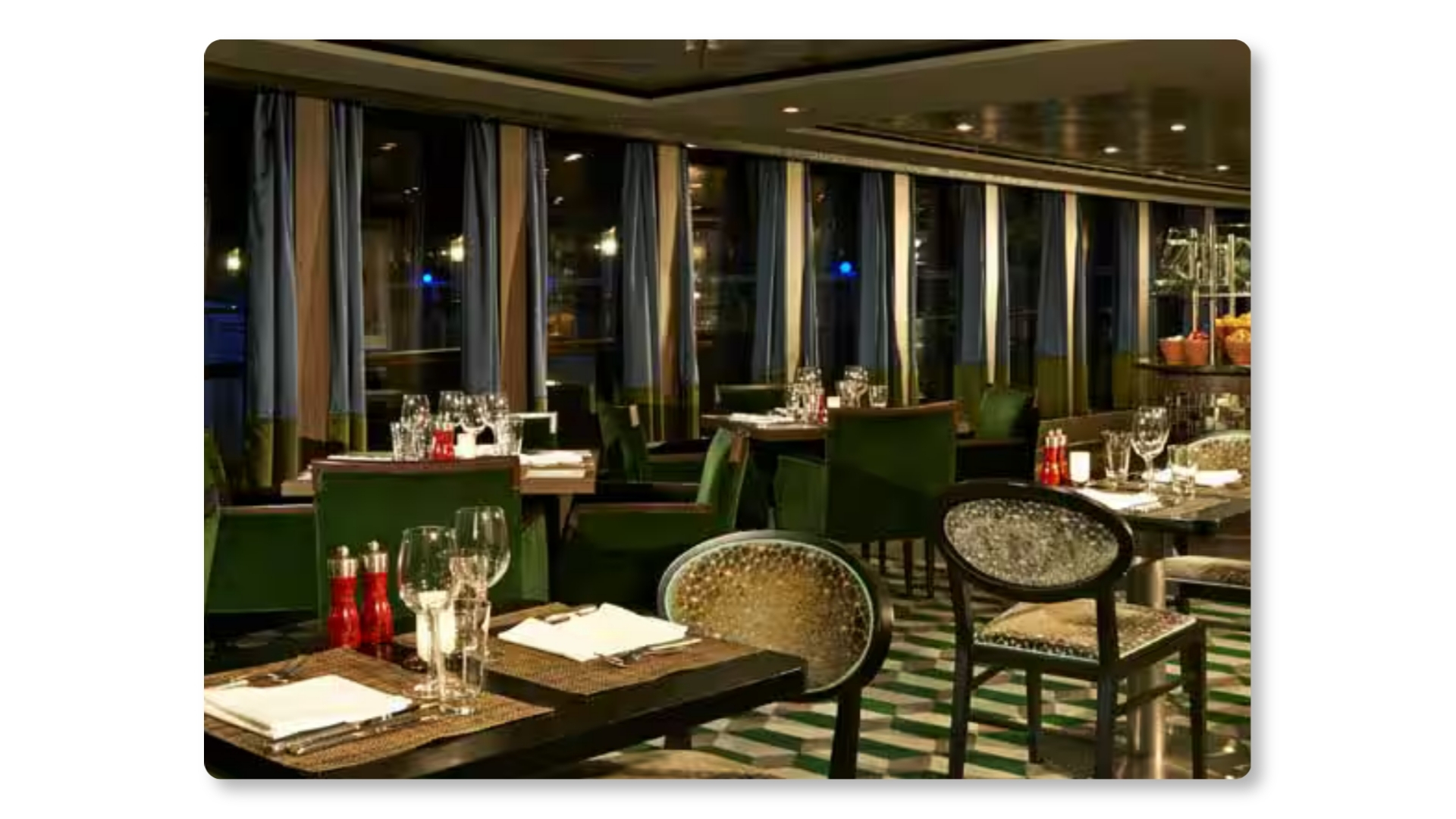 a restaurant on the ncl dawn cruise ship